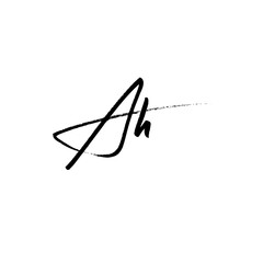 A hand-drawn signature logo design template	