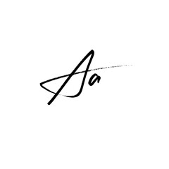 A hand-drawn signature logo design template	