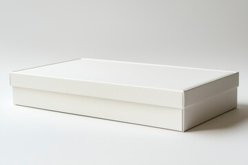 A White Cardboard Box with a Slight Texture on a White Background