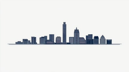 Modern City Skyline Silhouette  Vector Illustration