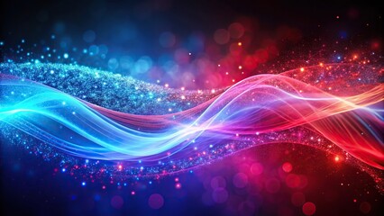Spectral flowing red aura with blue purple particle wavy wallpaper backgrounds reflected