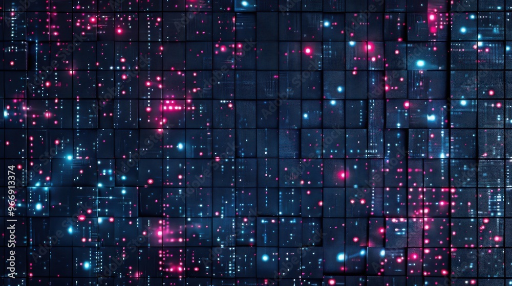 Poster modern data node digital abstract pixel background