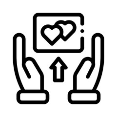 Obraz premium heart line icon