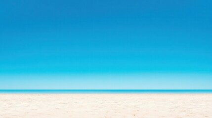 Fototapeta premium Beach Scene with Blue Sky and White Sand