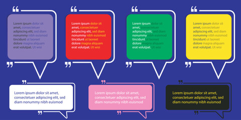 Vector chat bubble testimonial banner quote infographic. Social media post template design for quote