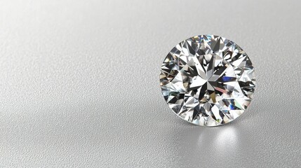 Sparkling Diamond on Grey Textured Background