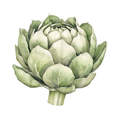 artichock illustration watercolor