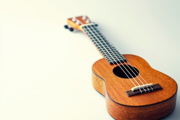 Obraz premium Ukulele on a white background with generative ai