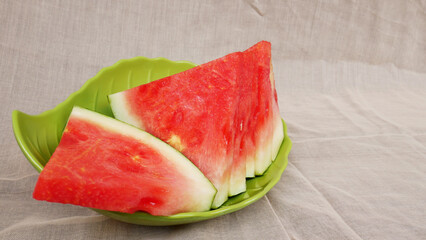red melon served on a plate ready to eat