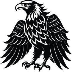 Obraz premium black eagle vector illustration silhouette, Print