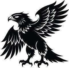 Obraz premium black eagle vector illustration silhouette, Print