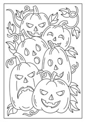 Halloween coloring page printable activity for kid