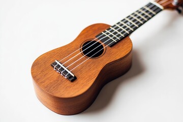 Fototapeta premium Ukulele on a white background with generative ai