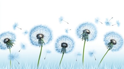 Blue Dandelion Seeds   Soft and Delicate     Floating in the Breeze