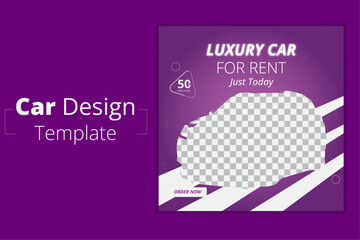 Car rental Instagram social media post banner.