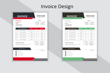 Creative and modern  invoice design template . Profession invoice design layout. 