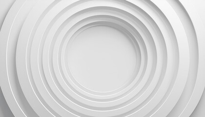 Obraz premium Abstract concentric ripple effect on white background in paper cut style
