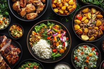Traditional Thanksgiving Feast: Roasted Turkey, Sides, and Classic Holiday Dishes