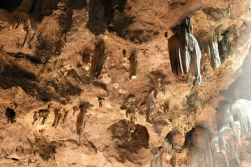 The stalactites in the Khao Luang Cave in Phetchaburi