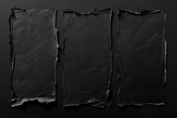 old black empty aged damaged paper cardboard photo card real halftone scan folded edges rough grunge shabby scratched torn ripped texture distressed overlay surface for mixed media collage