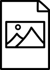 Photo gallery document icon. Image file format icon. Replaceable vector design.