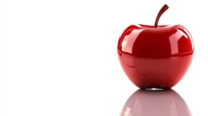 Obraz premium Shiny Red Apple Isolated on White Background