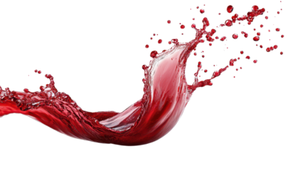 Vibrant splash of red liquid captured in motion, showcasing the dynamic energy and beauty of fluid movement.