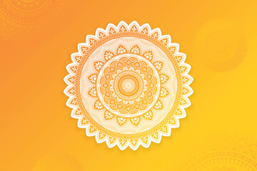 Ethnic Mandala Festive Element Design On Yellow Gradient Background. Vector Illustration For Festival Sale Elements © Inkeye Studio
