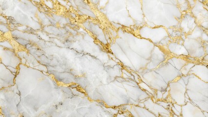 Fototapeta premium Stone wall texture in natural white and gold marble background
