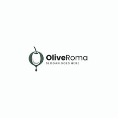 Vector Logo Illustration Olive Simple Mascot Style