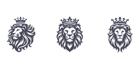 lion king design logo vector illustration © Rafassya