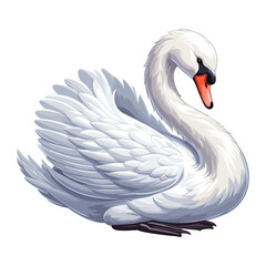 Cute Swan Vector Cartoon illustration