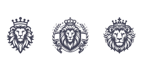 Obraz premium lion king design logo vector illustration