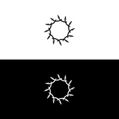 Black and white circle vector logo template design