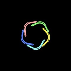 Colorful circle vector logo template design