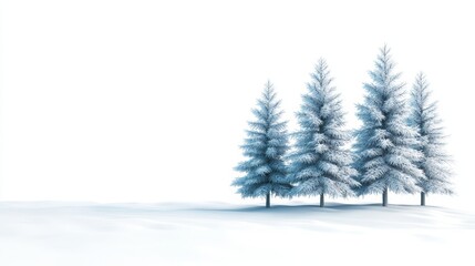 Fototapeta premium Snow Covered Pine Trees in a Winter Landscape