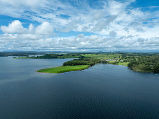 Aerial drone shot of lake tinaroo in Far North QLD