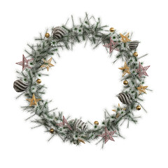 Christmas decorations, New Year's decor, isolate on a transparent background, 3D illustration, cg render
