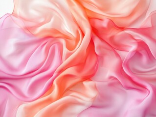 Obraz premium Beautifully Detailed Floral Patterned Silk Scarf in Soft Pastel Colors Captured on Plain White Background for Versatile Fashion and Lifestyle Product Imagery