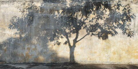 A shadow of a tree projected on a wall. Suitable for nature or abstract concepts