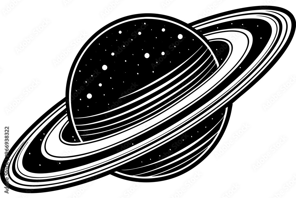 Wall mural saturn silhouette vector silhouette