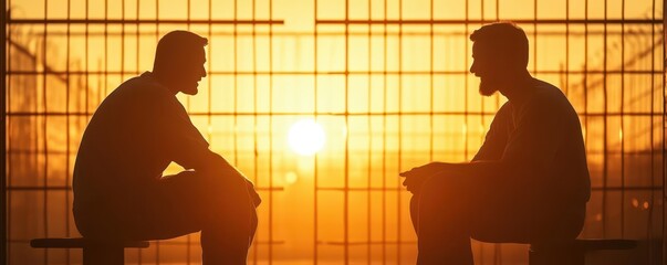 A one-on-one counseling session between an inmate and a rehabilitation specialist, emphasizing emotional and psychological support in the prison system
