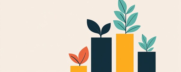 Business growth and positive sustainable. Profitable Investment. Positive trend. Green business.