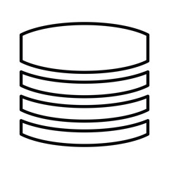 Data, database, server icon. Outline vector.