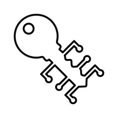Encryption, key, personal data icon. Outline vector.