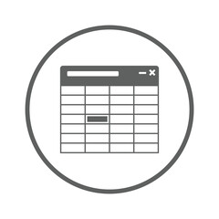 Excel, grid, table icon. Outline vector.