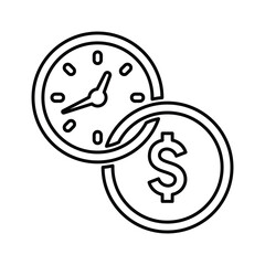 Finance, money, time icon. Outline vector.