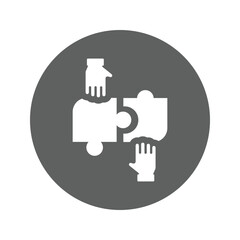 Partner, puzzle, teamwork icon.
