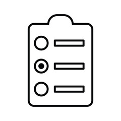 Survey, tasks, todo list icon. Outline vector.