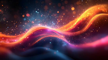 Obraz premium A vibrant abstract wave of colors and light, creating a dynamic visual experience.